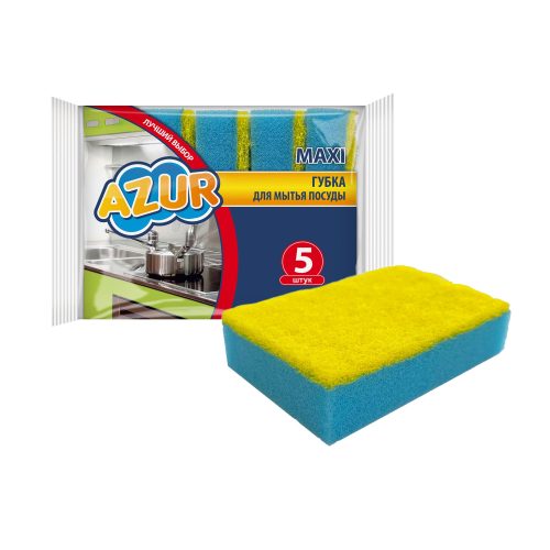 Губки для посуды МАКСИ 5 шт. AZUR - 030170
