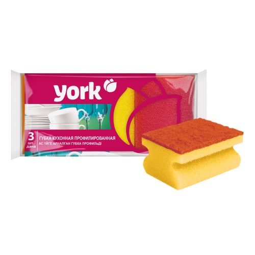 Губки для посуды профиль 3 шт. YORK - 031010